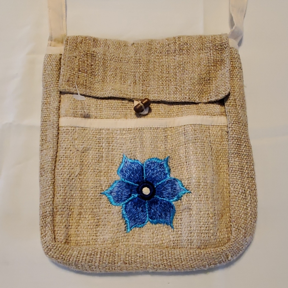 100% Hemp Purse Crossbody Passport Bag Nepal